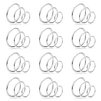 Drperfect 36Pcs 20G Nose Ring Hoop For Women Men 316L Stainless Steel Helix Tragus Lip Septum Ring Cartilage Earring Hoop Pierci