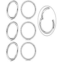 Tiny Silver Hoop Earrings For Cartilage 8Mm Endless Hinged Hoops For Women Silver 8Mm