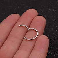 Tiny Silver Hoop Earrings For Cartilage 8Mm Endless Hinged Hoops For Women Silver 8Mm