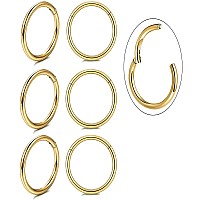 Unisex Dainty Tiny 18K Real Gold Plating Cartilage Hoop Earrings 16G Surgical Steel Small Endless Hinged Hoops Earring For Earl