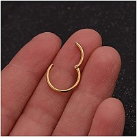 Unisex Dainty Tiny 18K Real Gold Plating Cartilage Hoop Earrings 16G Surgical Steel Small Endless Hinged Hoops Earring For Earl