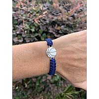 Sportybella Basketball Bracelet Charm Bracelet Basketball Jewelry Perfect Basketball Gift Navy