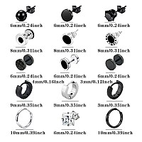 Newitin 15 Pairs Stainless Steel Stud Earrings For Men Hypoallergenic Earrings Cross Earrings Unisex Punk Earrings Men Earrings