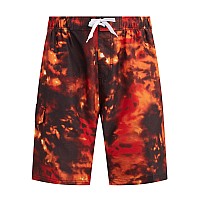 Kanu Surf Mens Standard Infinite Swim Trunks Regular Extended Sizes Hurricane Blackorange 3X