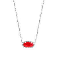 Kendra Scott Elisa Pendant Necklace For Women Fashion Jewelry Rhodiumplated Red Illusion