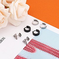 Newitin 15 Pairs Stainless Steel Stud Earrings For Men Hypoallergenic Earrings Cross Earrings Unisex Punk Earrings Men Earrings