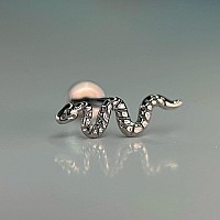 Fine4U 16G Snake Piercing Jewelry For Conch Tragus Helix Astm F136 Titanium Hypoallergenic Cartilage Earring Internally Thr