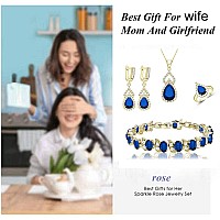 Lmxxvj Created Blue Sapphire Women Jewelry Setsbirthdayanniversarymother