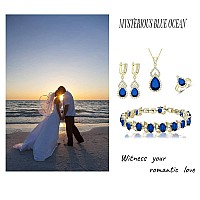 Lmxxvj Created Blue Sapphire Women Jewelry Setsbirthdayanniversarymother