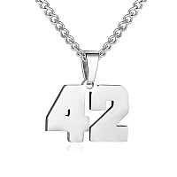 Number Necklace For Boy Silver Athletes Number Chain Stainless Steel Charm Pendant Personalized Sports Jewelry For Men Basketbal