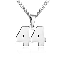 Number Necklace For Boy Silver Athletes Number Chain Stainless Steel Charm Pendant Personalized Sports Jewelry For Men Basketbal