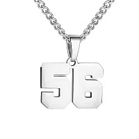 Number Necklace For Boy Silver Athletes Number Chain Stainless Steel Charm Pendant Personalized Sports Jewelry For Men Basketbal