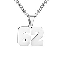 Number Necklace For Boy Silver Athletes Number Chain Stainless Steel Charm Pendant Personalized Sports Jewelry For Men Basketbal