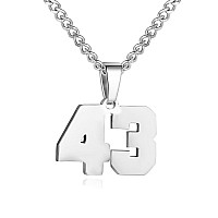 Number Necklace For Boy Silver Athletes Number Chain Stainless Steel Charm Pendant Personalized Sports Jewelry For Men Basketbal