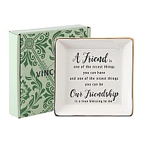 Vincomic Friend Gifts For Women Her Birthdayceramic Ring Dish Jewelry Traya Friend Is One Of The Nicest Things You Can Haveou