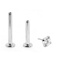 Newkeepsr 2Pcs10Mm18G Implant Grade Titanium Press Fit Threadless Push Pop In 20Mm Cz Top Labret Lip Nose Earring Studs Pie