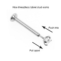 Newkeepsr 2Pcs10Mm18G Implant Grade Titanium Press Fit Threadless Push Pop In 20Mm Cz Top Labret Lip Nose Earring Studs Pie