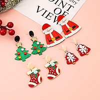 Christmas Earringas For Girls Christmas Stud Earings Set Santa Earrings Christmas Sock Earrings Christmas Tree Earrings Snowflak