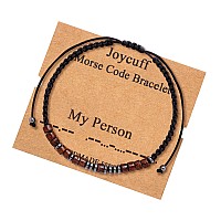 Joycuff My Person Gift For Women Love Bracelets For Girlfriernd Boyfriend Couple Bracelets For Wife Husband Handmade Morse Code