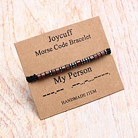 Joycuff My Person Gift For Women Love Bracelets For Girlfriernd Boyfriend Couple Bracelets For Wife Husband Handmade Morse Code