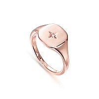 Pavoi 21Cr03 Signet Ring Rose Gold 7