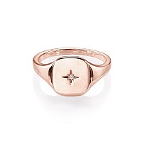 Pavoi 21Cr03 Signet Ring Rose Gold 7