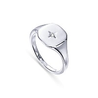 Pavoi 21Cr03 Signet Ring White Gold 5