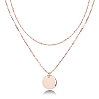 Pavoi 14K Gold Plated Layered Coin Pendant Necklace Layering Necklaces For Women Dainty Minimalist Design Pendant Coin Ros