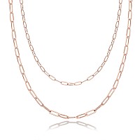 Pavoi 14K Gold Plated Layered Paperclip Necklace Double Linked Paper Clip Design Layering Necklaces For Women Everyday Jew