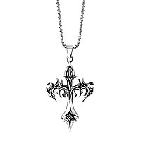 Sacina Gothic Cross Necklace Y2K Cross Necklace Zinc Alloy Black Cross Necklace Halloween Christmas Goth Jewelry Gift For Wo