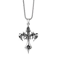 Sacina Gothic Cross Necklace Y2K Cross Necklace Zinc Alloy Black Cross Necklace Halloween Christmas Goth Jewelry Gift For Wo