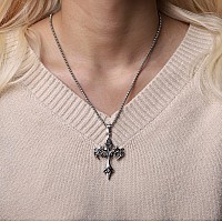 Sacina Gothic Cross Necklace Y2K Cross Necklace Zinc Alloy Black Cross Necklace Halloween Christmas Goth Jewelry Gift For Wo