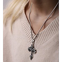 Sacina Gothic Cross Necklace Y2K Cross Necklace Zinc Alloy Black Cross Necklace Halloween Christmas Goth Jewelry Gift For Wo