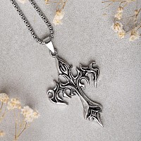 Sacina Gothic Cross Necklace Y2K Cross Necklace Zinc Alloy Black Cross Necklace Halloween Christmas Goth Jewelry Gift For Wo