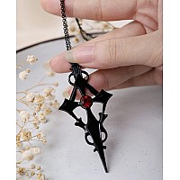 Sacina Gothic Cross Necklace Zinc Alloy Black Cross Necklace Halloween Christmas Goth Jewelry Gift For Women Black Cross Nec