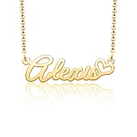 Cooljewelry Personalized Name Necklace Heart Symbol 316 Stainless Steel Jewelry For Girls Name Necklace For Alexis