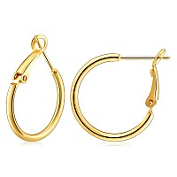 Gacimy Small Gold Hoop Earrings For Women 14K Real Gold Plated 925 Sterling Silver Post Gold Hoops For Women 20Mm Yellow Gold