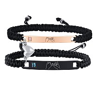 Mealguet Pinky Promise Couple Bracelet For Him Her Hand Braided Couple Bracelets Set Mutual Attraction Relationship Bracelet Pe