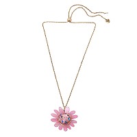 Betsey Johnson Flower Pendant Slider Necklace