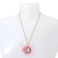 Betsey Johnson Flower Pendant Slider Necklace