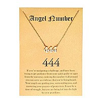 Angel Number 444 Choker Necklace Numerology Jewelry For Women Gold Tone