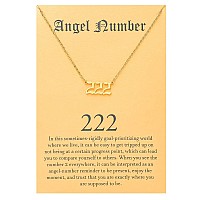 Angel Number 222 Choker Necklace Numerology Jewelry For Women Gold Tone