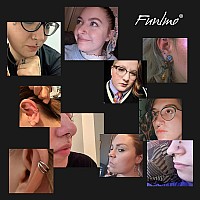 Funlmo 20G Helix Daith Rook Conch Earrings Septum Nose Lip Ring Cartilage Conch Earring Hoop Triple Open Stack Septum Clicker Lo