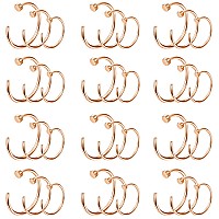 Drperfect 20G 36Pcs 316L Stainless Steel Nose Ring Hoop Nose Piercing Jewelry For Women And Men Rose Gold Hoop Nose Ring 6Mm 8Mm