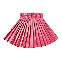 Welaken Pu Leather Skirts For Girls Kids Teen Toddler Women Faux Leather Pleated Skirtspeach8 Years