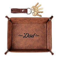 Best Dad Ever Gifts For Dad From Daughter Son Kids Unique Birthday Gifts For Stepdads Husband Men Pu Leather Valet Tray