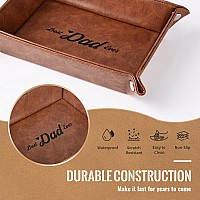 Best Dad Ever Gifts For Dad From Daughter Son Kids Unique Birthday Gifts For Stepdads Husband Men Pu Leather Valet Tray