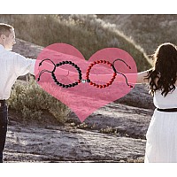 Xiannvxi Couples Bracelets His And Her Matching Couple Valentines Day Gifts Bracelets Jewelry Blackred