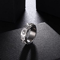 Magitaco Stainless Steel Spinner Rings Fidget Band Rings Moon Star Flower Butterfly Anxiety Rings For Women Men