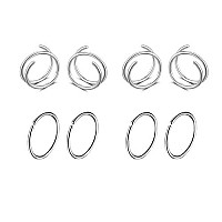 Double Hoop Earrings For Single Piercingdouble Earrings For One Hole Goldfake Piercing Silver Double Earring Handmade Cartila